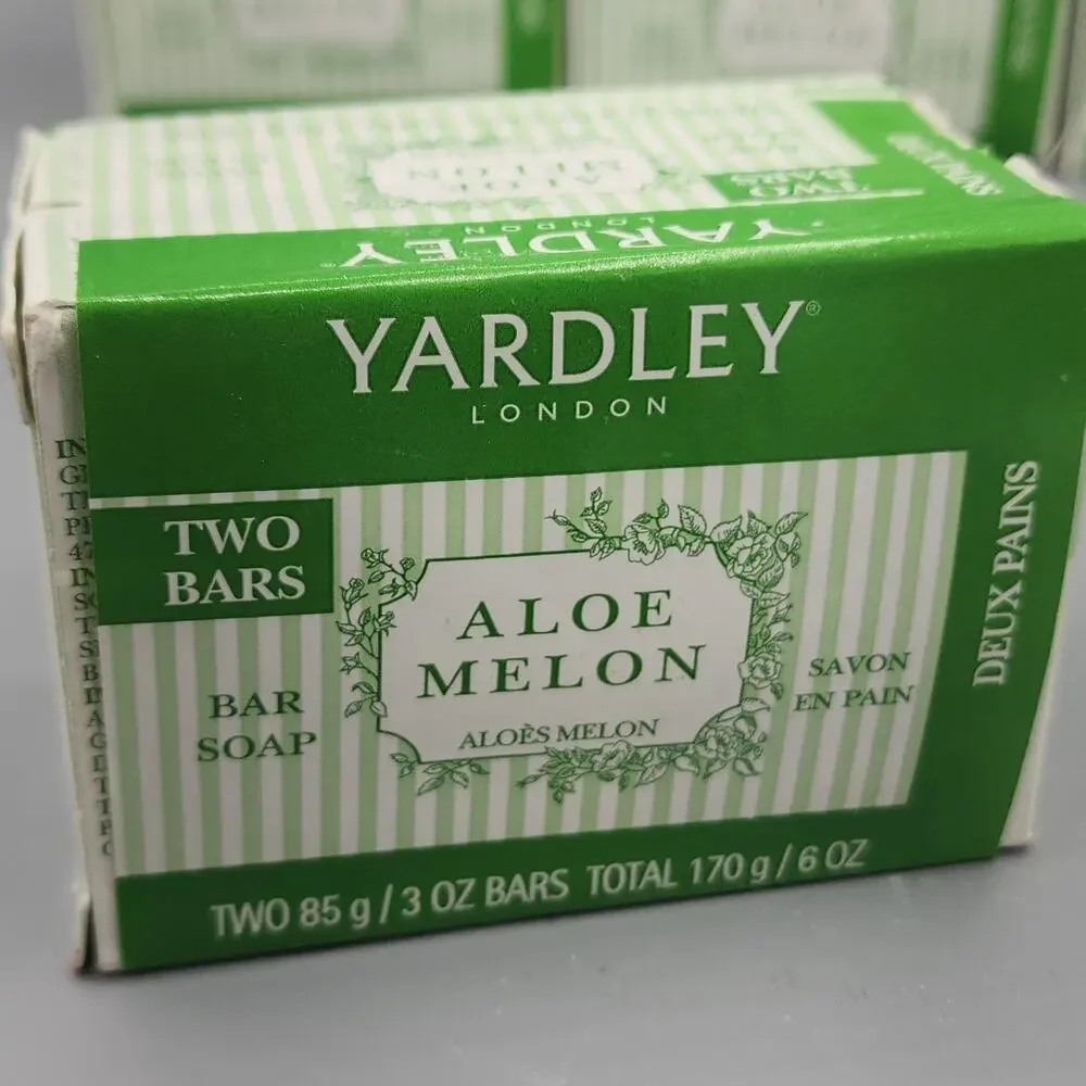 Yardley London ALOE & MELON 2 Soap Bars 3oz RARE Discontinued Bilingual Packagin